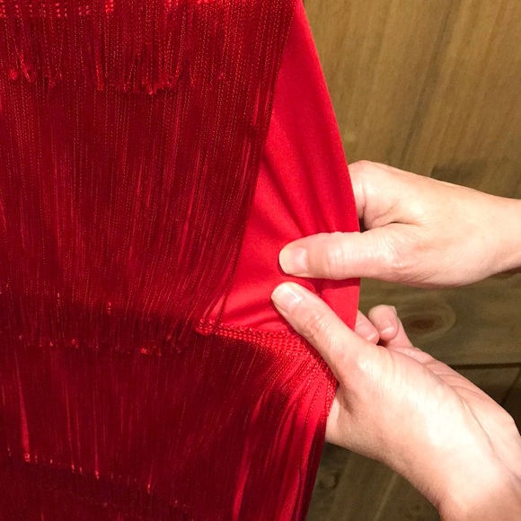 Red Fringe Dress - Picture 3 of 8
